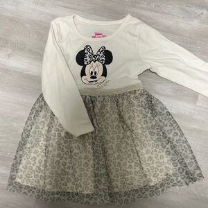 Disney Cream and Gray Minnie Mouse Dress-Size 3T